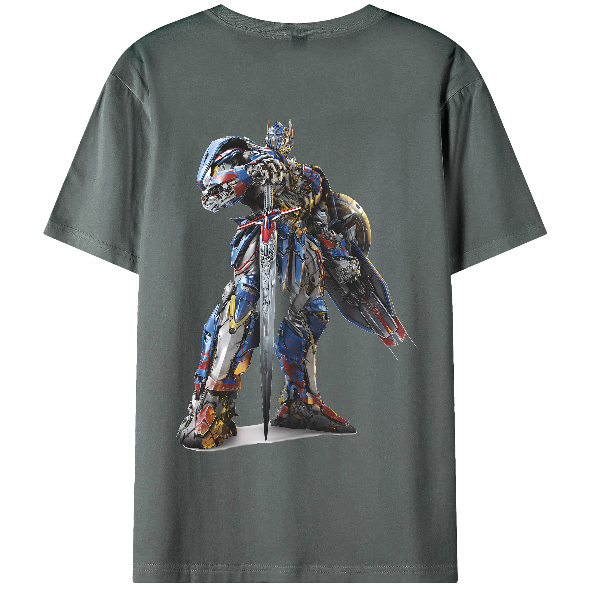 （画像用） Transformers トランスフォーマー 綿100％ メンズ半袖Tシャツ（バックプリント） 通気性